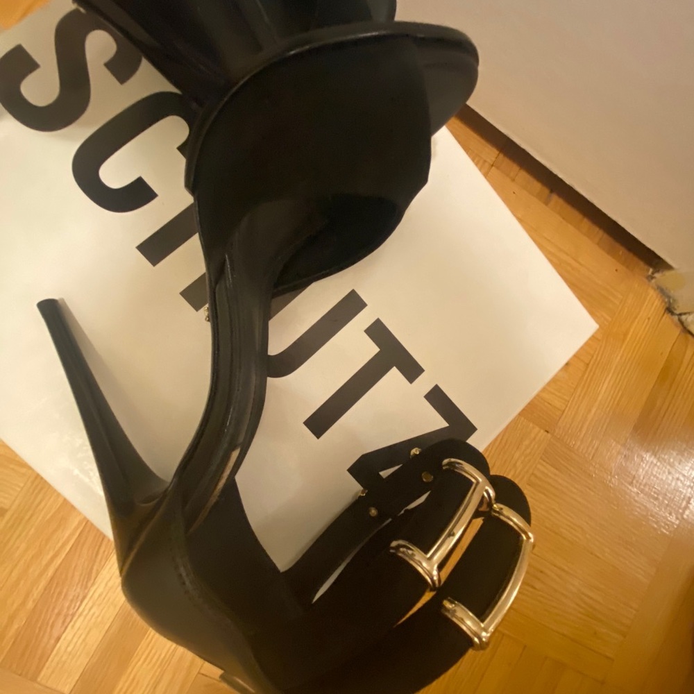 SCHUTZ POPOVIC BLACK STILETTO HEELS 7B - Picture 11 of 12
